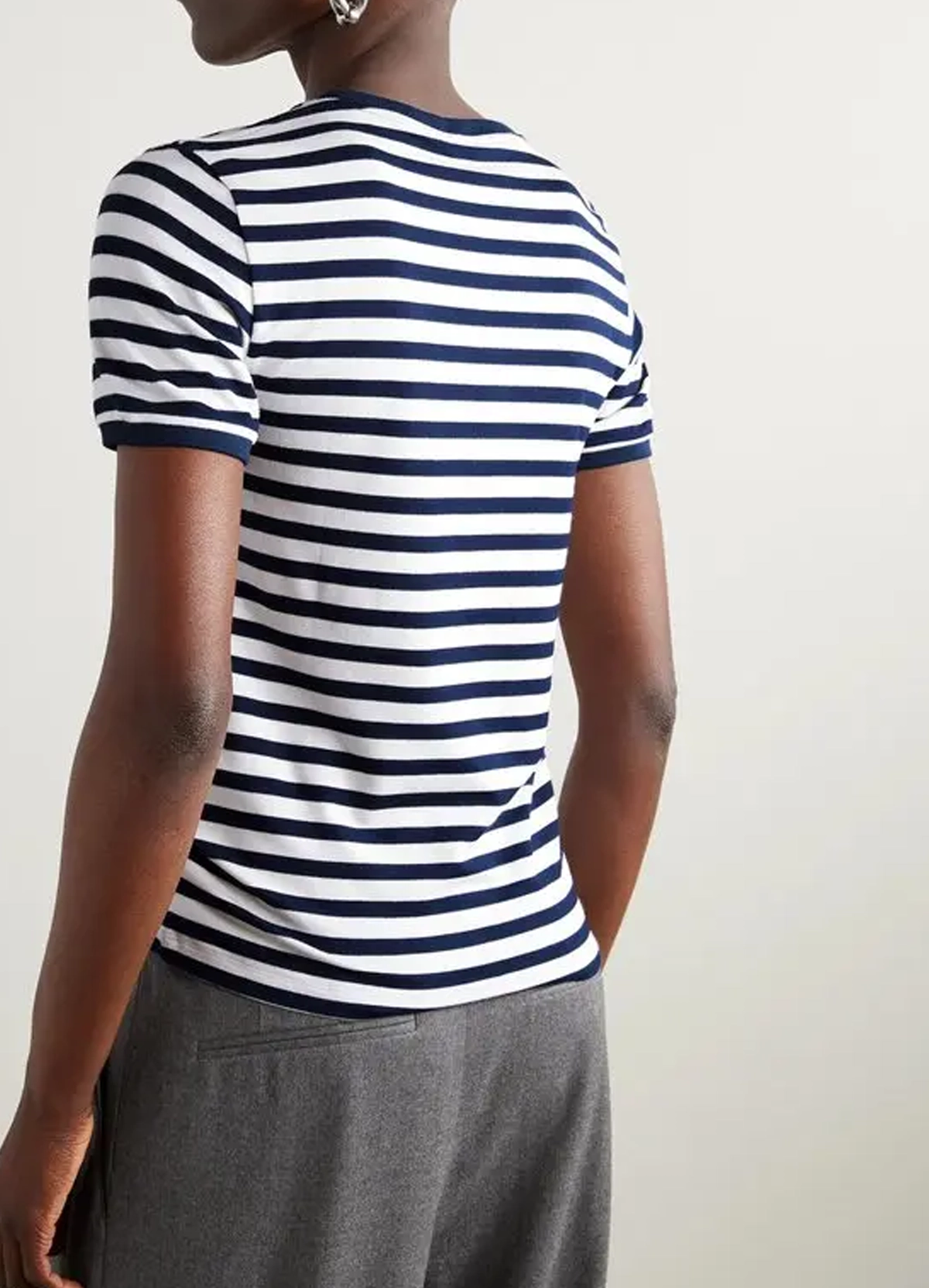 LOEWE Anagram Embroidered Striped Jersey T-Shirt - Image 2