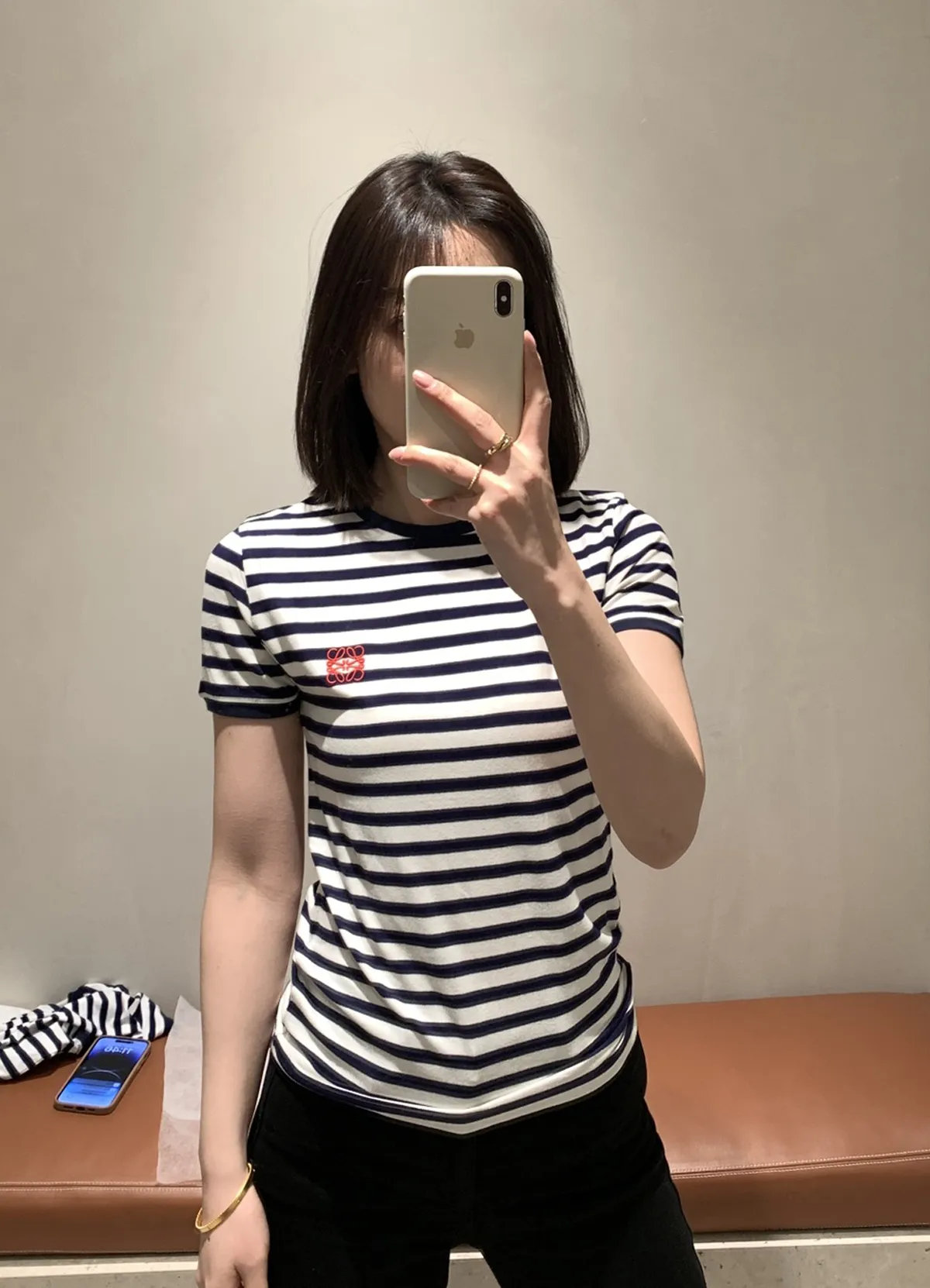 LOEWE Anagram Embroidered Striped Jersey T-Shirt - Image 3