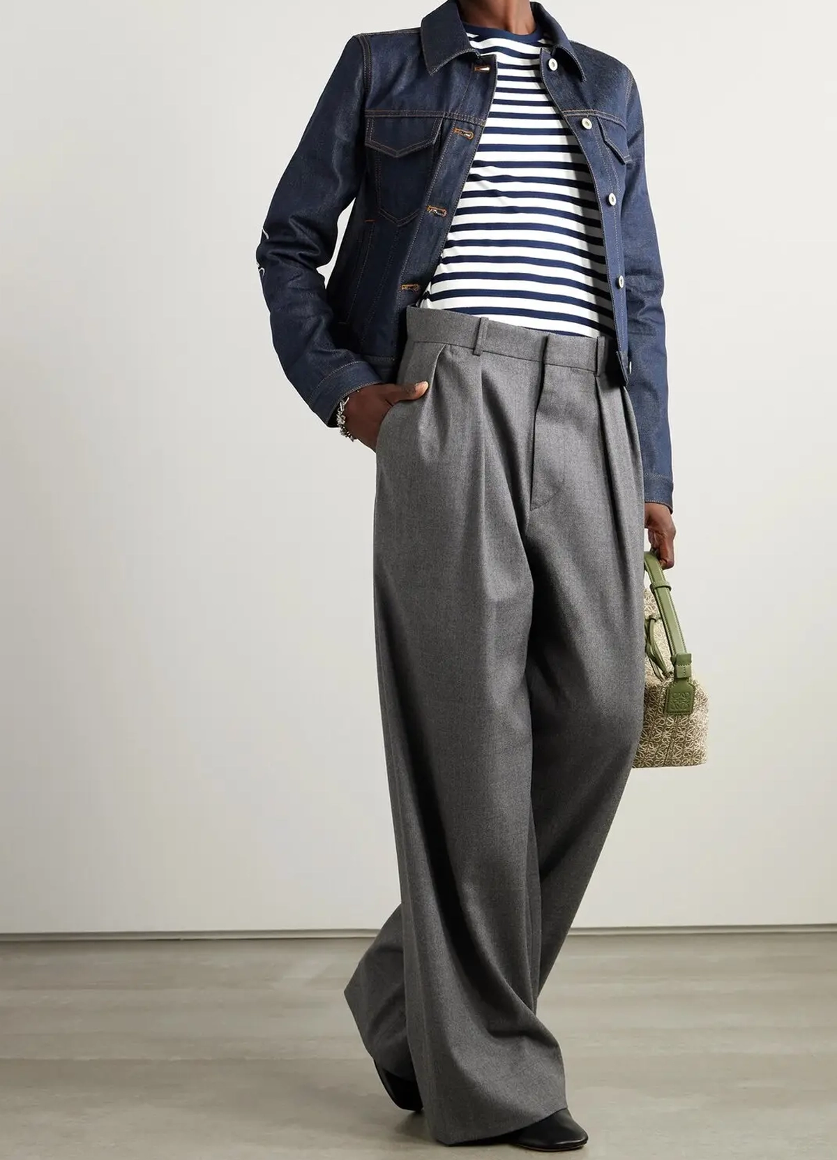 LOEWE Anagram Embroidered Striped Jersey T-Shirt - Image 5