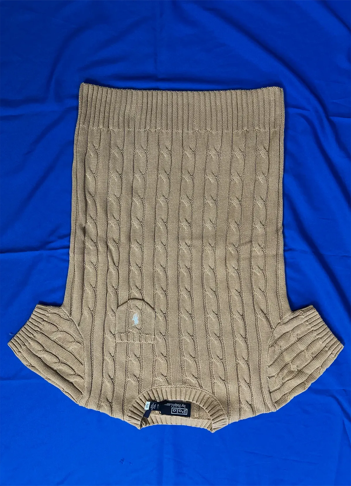 Ralph Lauren Women’s Tan Cable-Knit Short-Sleeve Cotton Sweater - Image 5