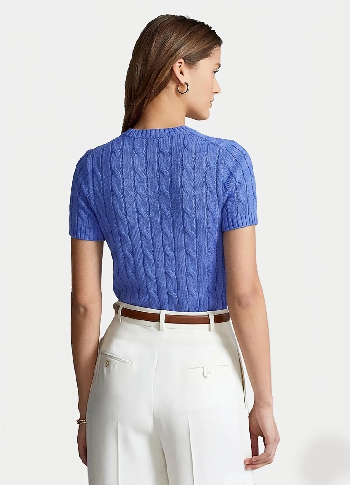 POLO RALPH LAUREN Blue cotton sweater with short sleeve - Image 3