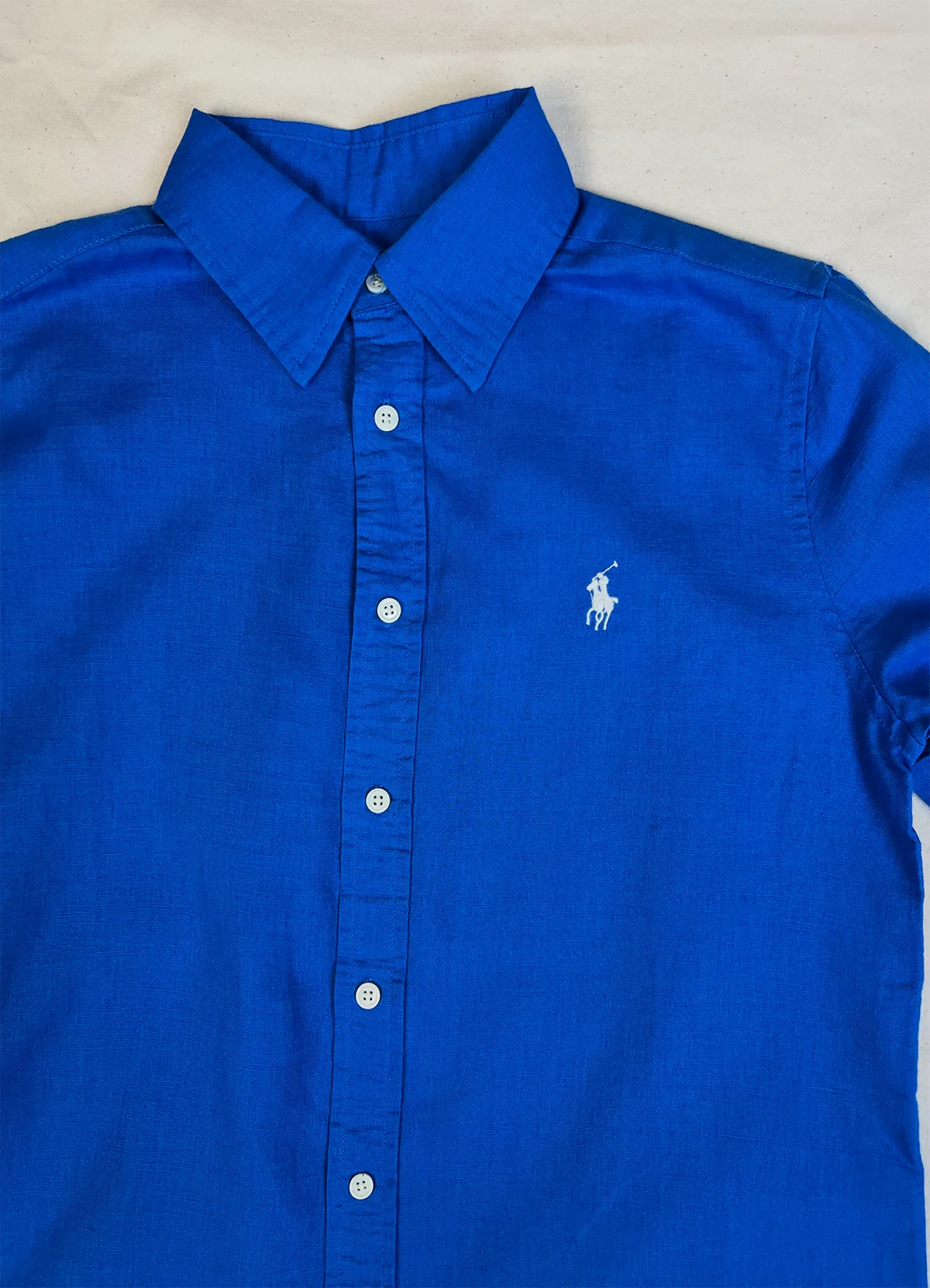 Ralph Lauren Blue Classic Fit Linen Shirt - Image 7