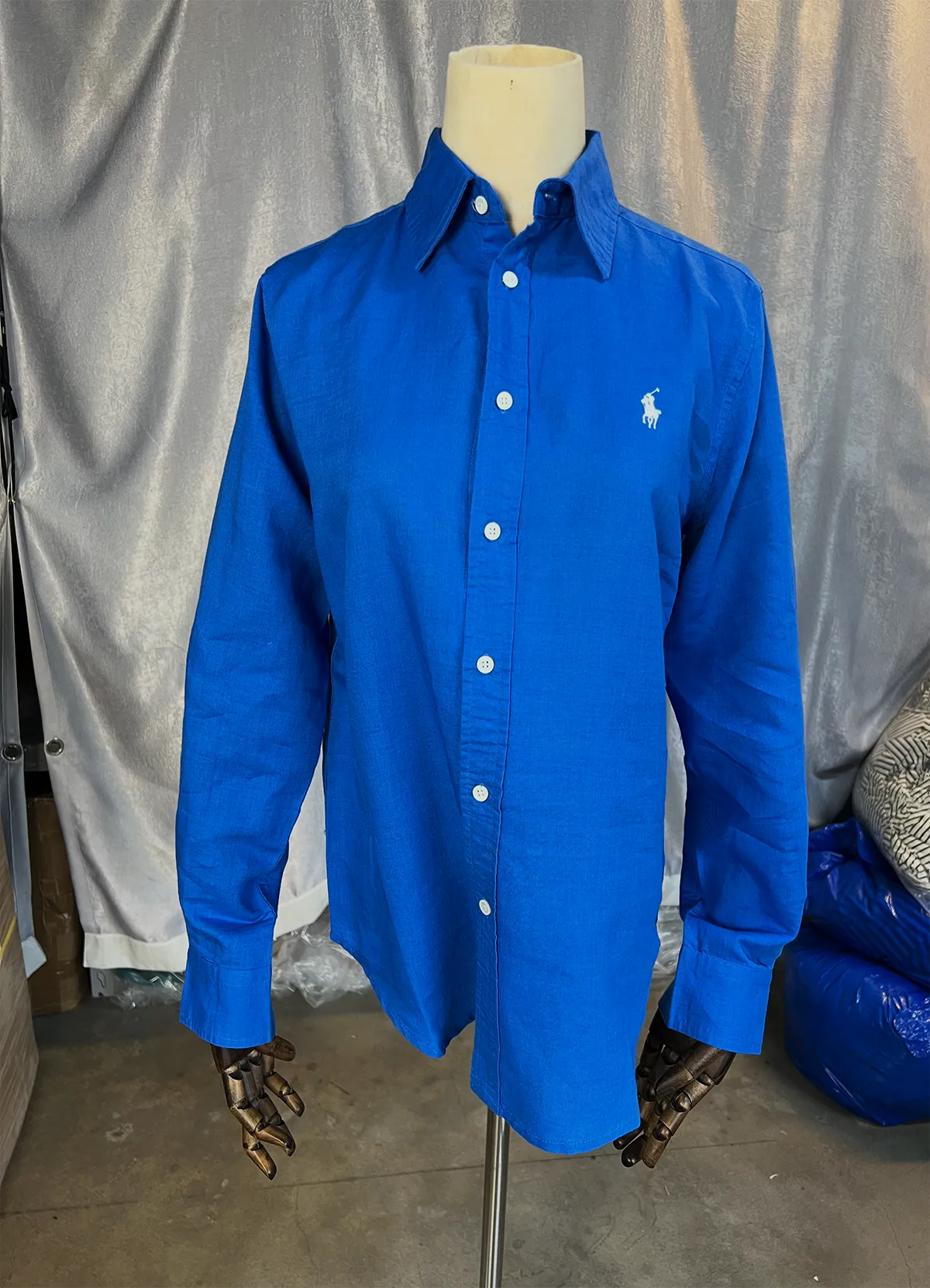 Ralph Lauren Blue Classic Fit Linen Shirt - Image 8