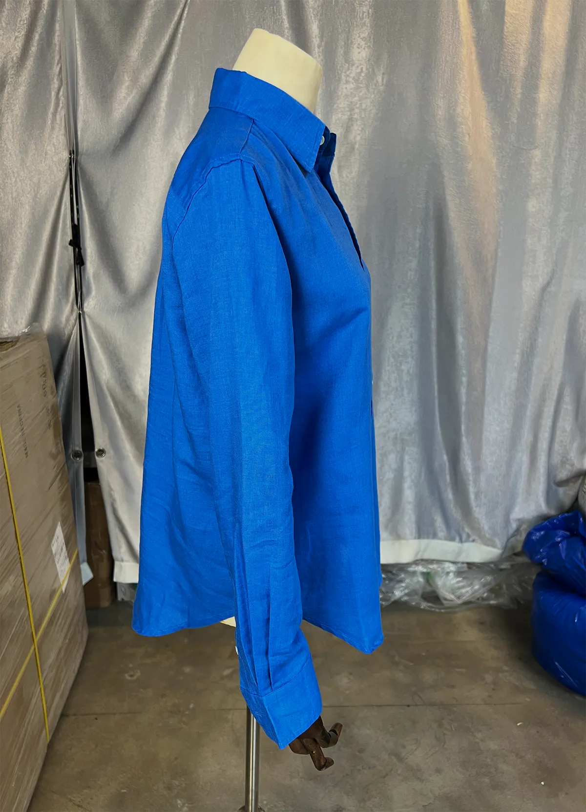Ralph Lauren Blue Classic Fit Linen Shirt - Image 11