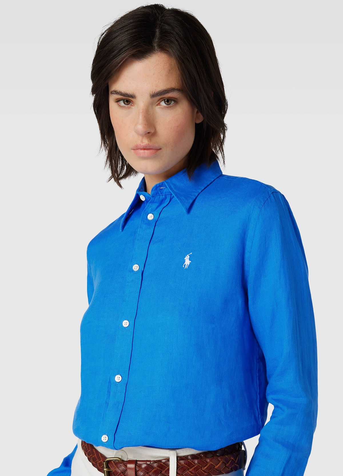 Ralph Lauren Blue Classic Fit Linen Shirt - Image 4