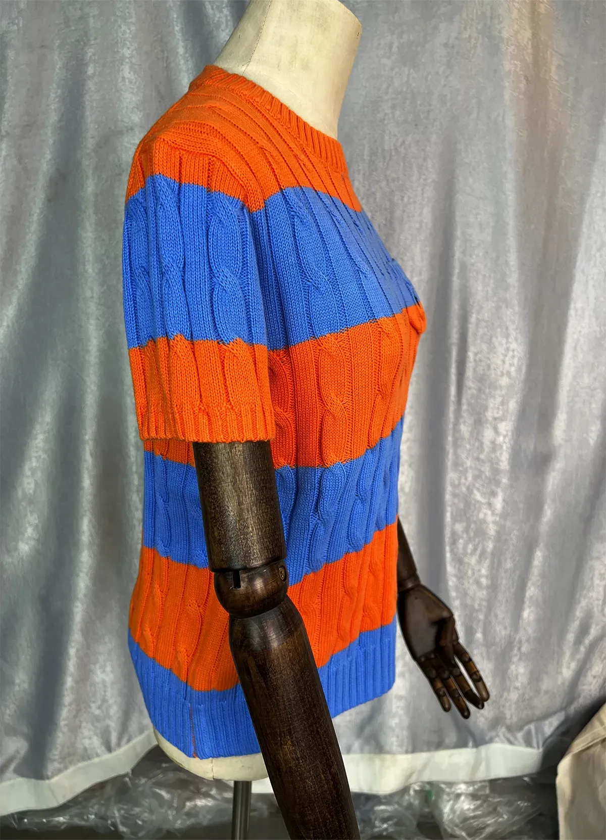 POLO RALPH LAURENSTRIPED CABLE-KNIT SHORT-SLEEVE SWEATER - Image 10