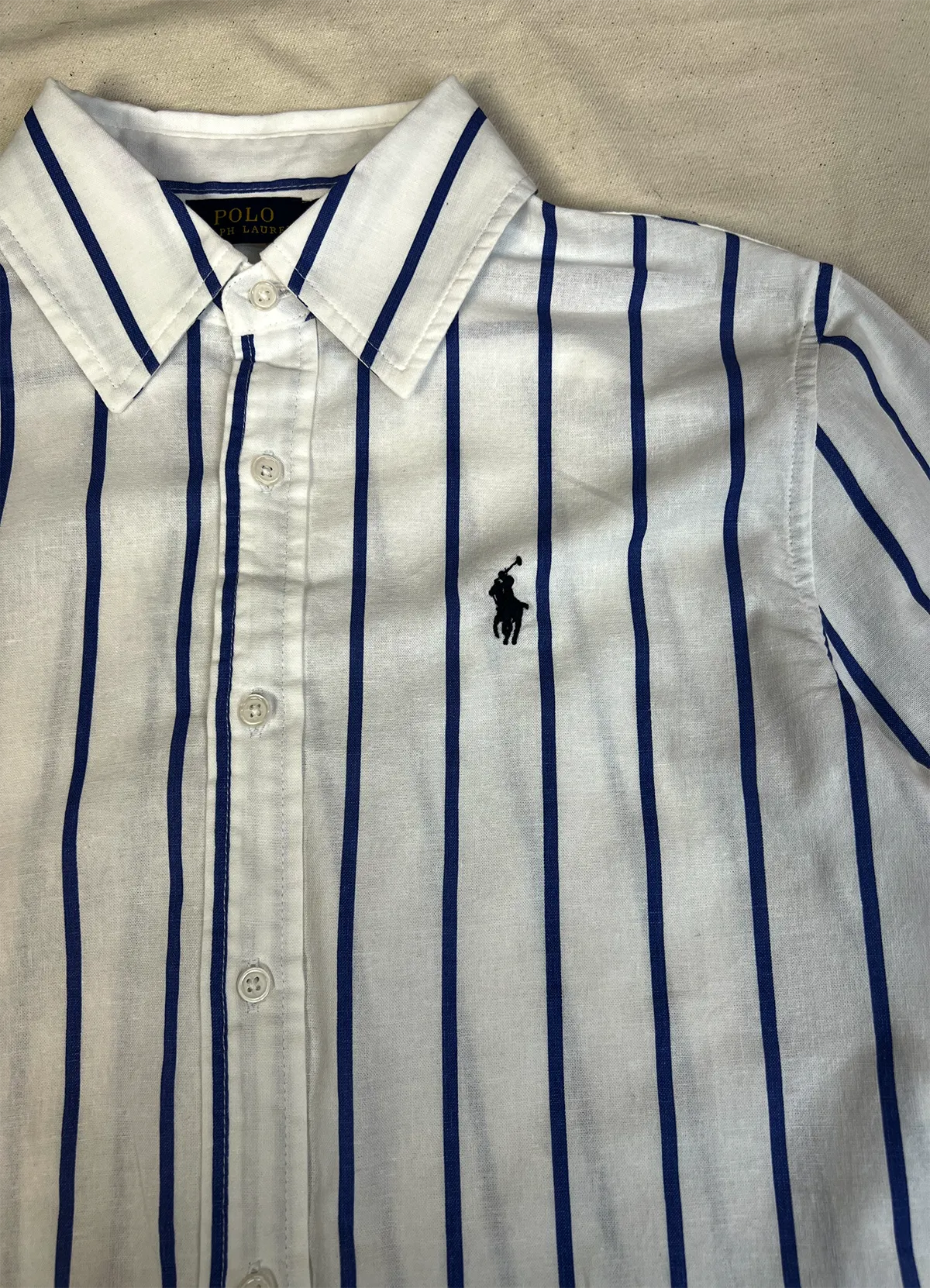 Ralph Lauren Blue-white Classic Fit Linen Shirt - Image 6