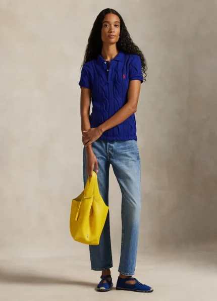 Polo Ralph Lauren Sporting Royal Cable-Knit Cotton Polo Shirt