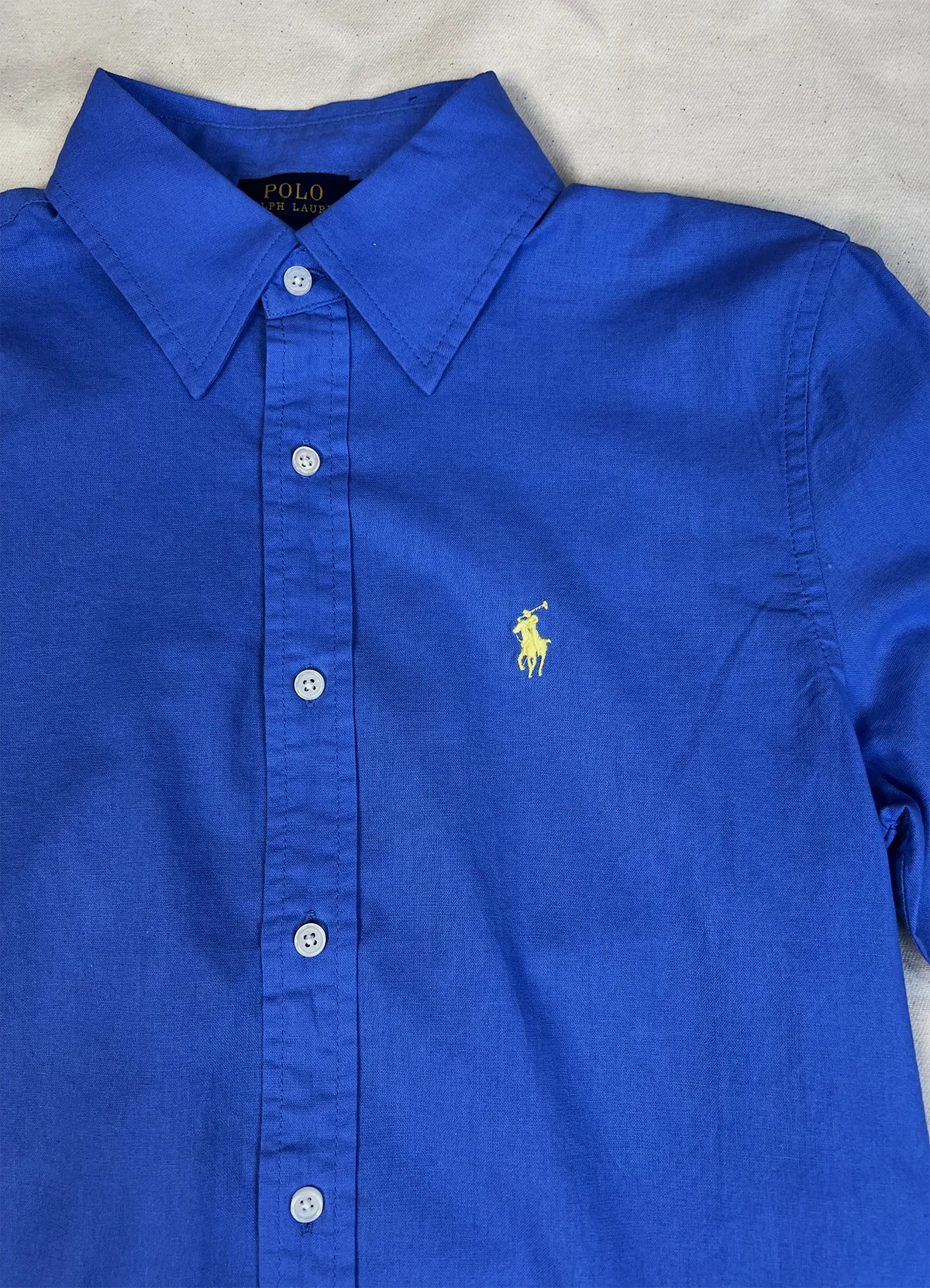 Ralph Lauren Cobalt Blue Classic Fit Linen Shirt - Image 7