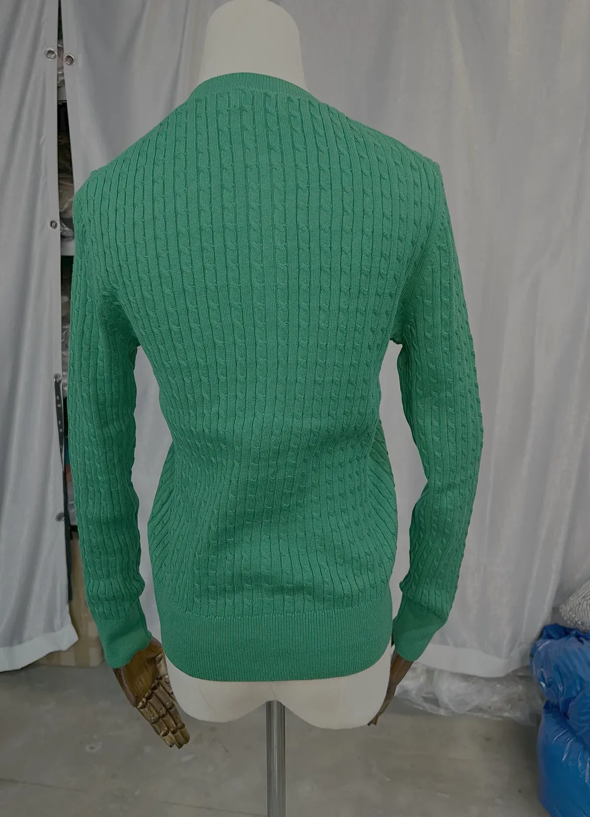 Ralph Lauren Women’s Green Cable-Knit Button-Up Cardigan Sweater - Image 8