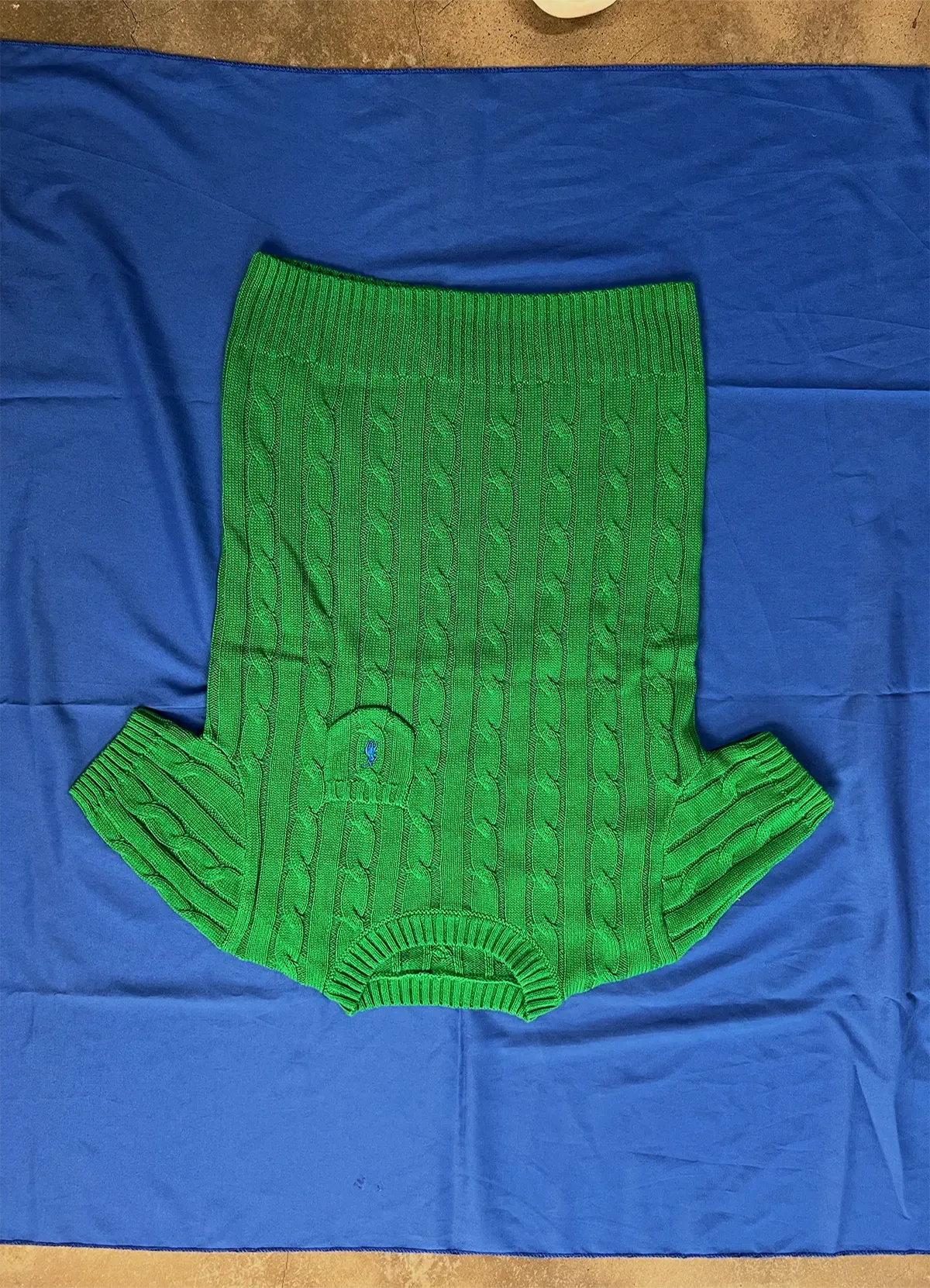 Ralph Lauren Women’s Green Cable-Knit Short-Sleeve Cotton Sweater - Image 4