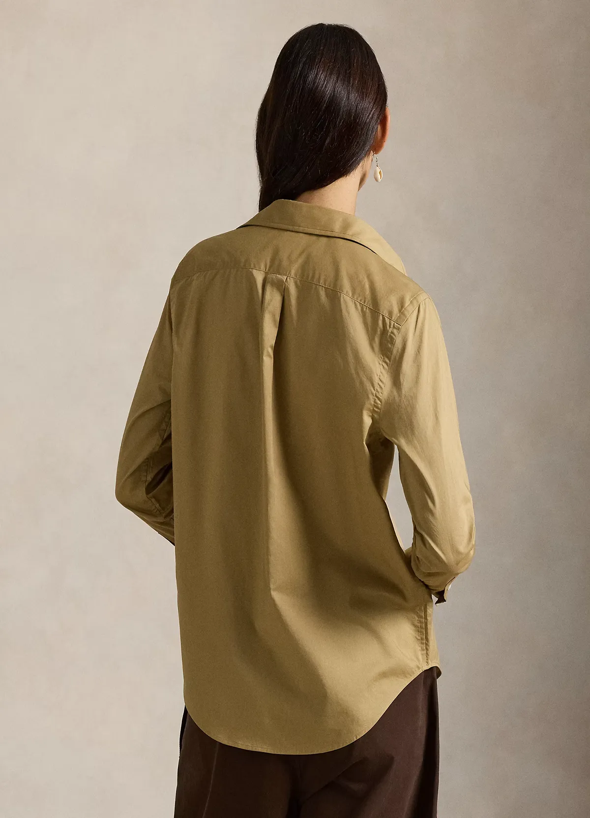 Ralph Lauren Khaki Classic Fit Linen Shirt - Image 4