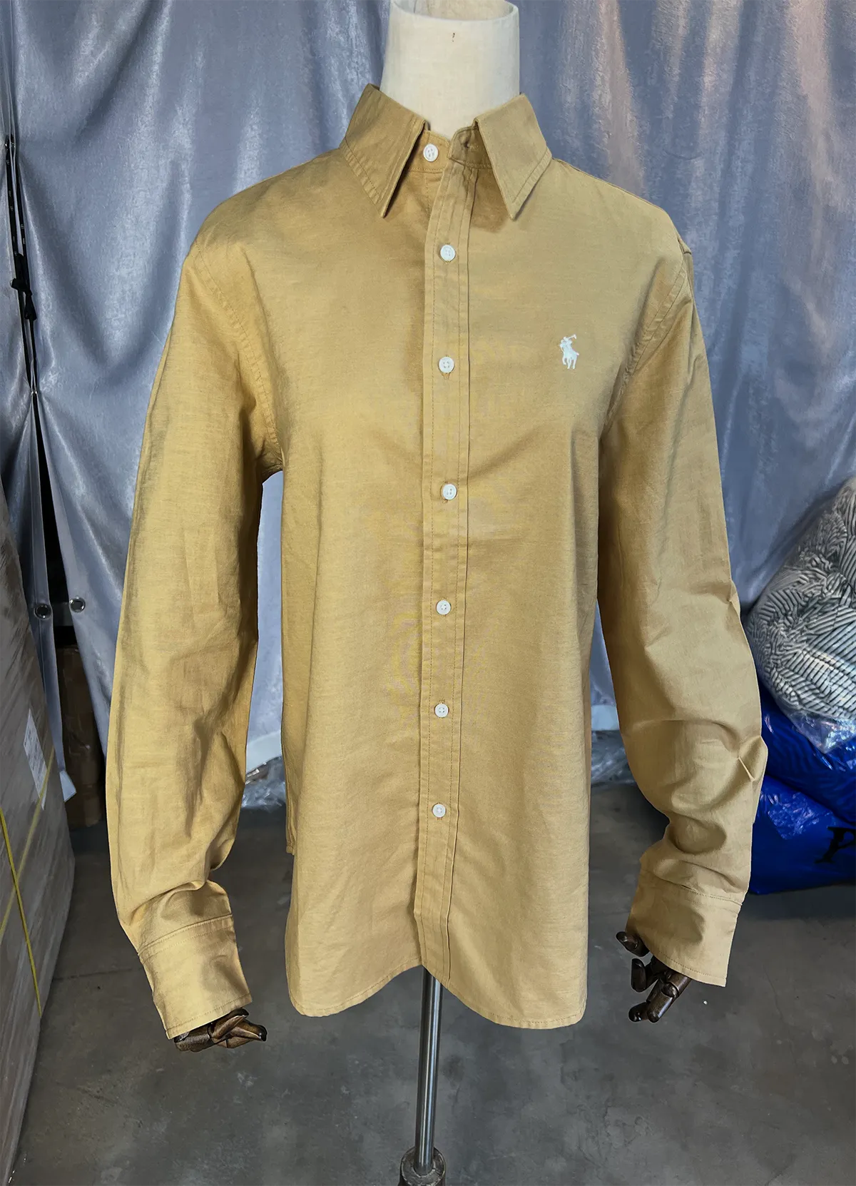 Ralph Lauren Khaki Classic Fit Linen Shirt - Image 6