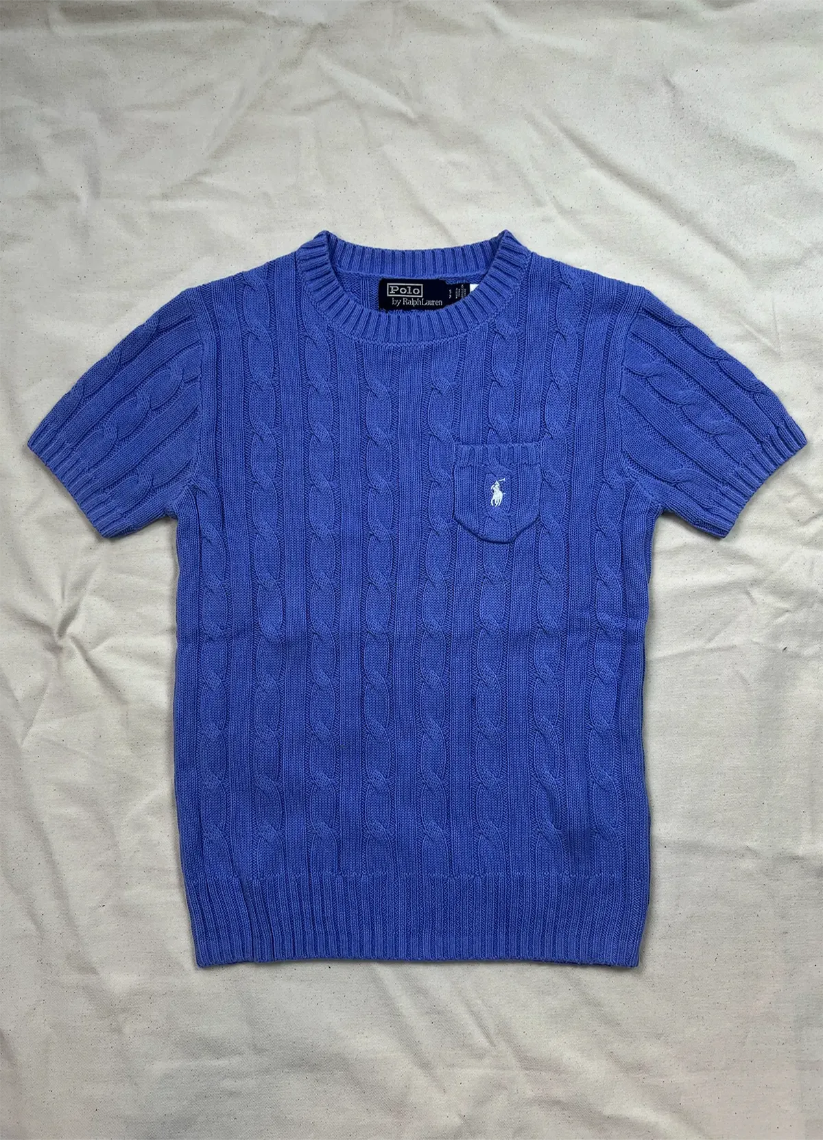 POLO RALPH LAUREN Blue cotton sweater with short sleeve - Image 5