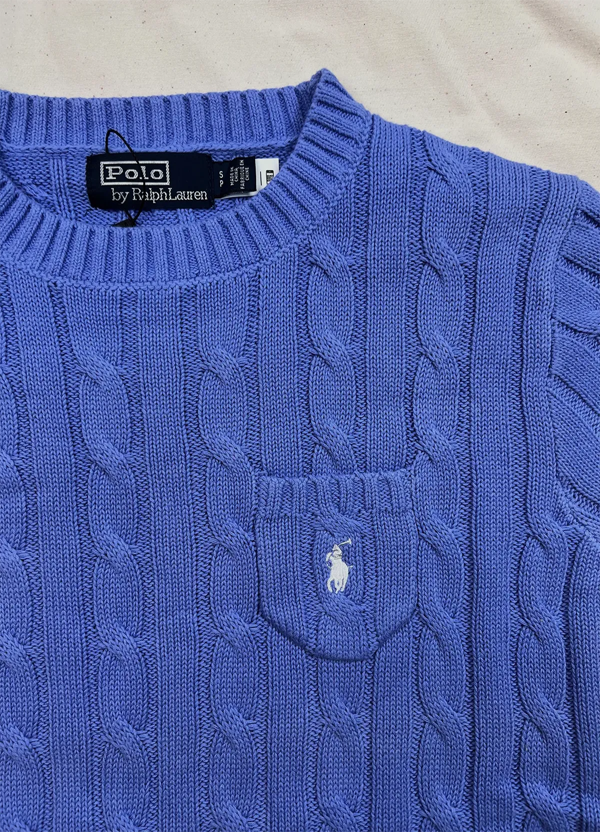 POLO RALPH LAUREN Blue cotton sweater with short sleeve - Image 6