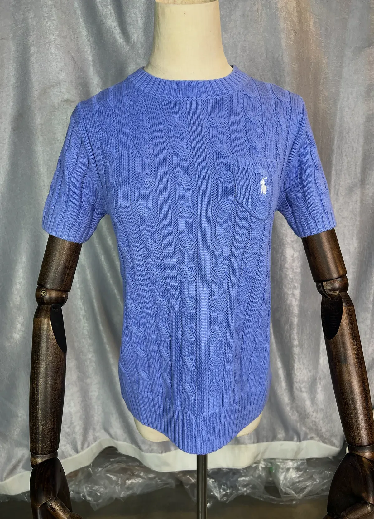 POLO RALPH LAUREN Blue cotton sweater with short sleeve - Image 7
