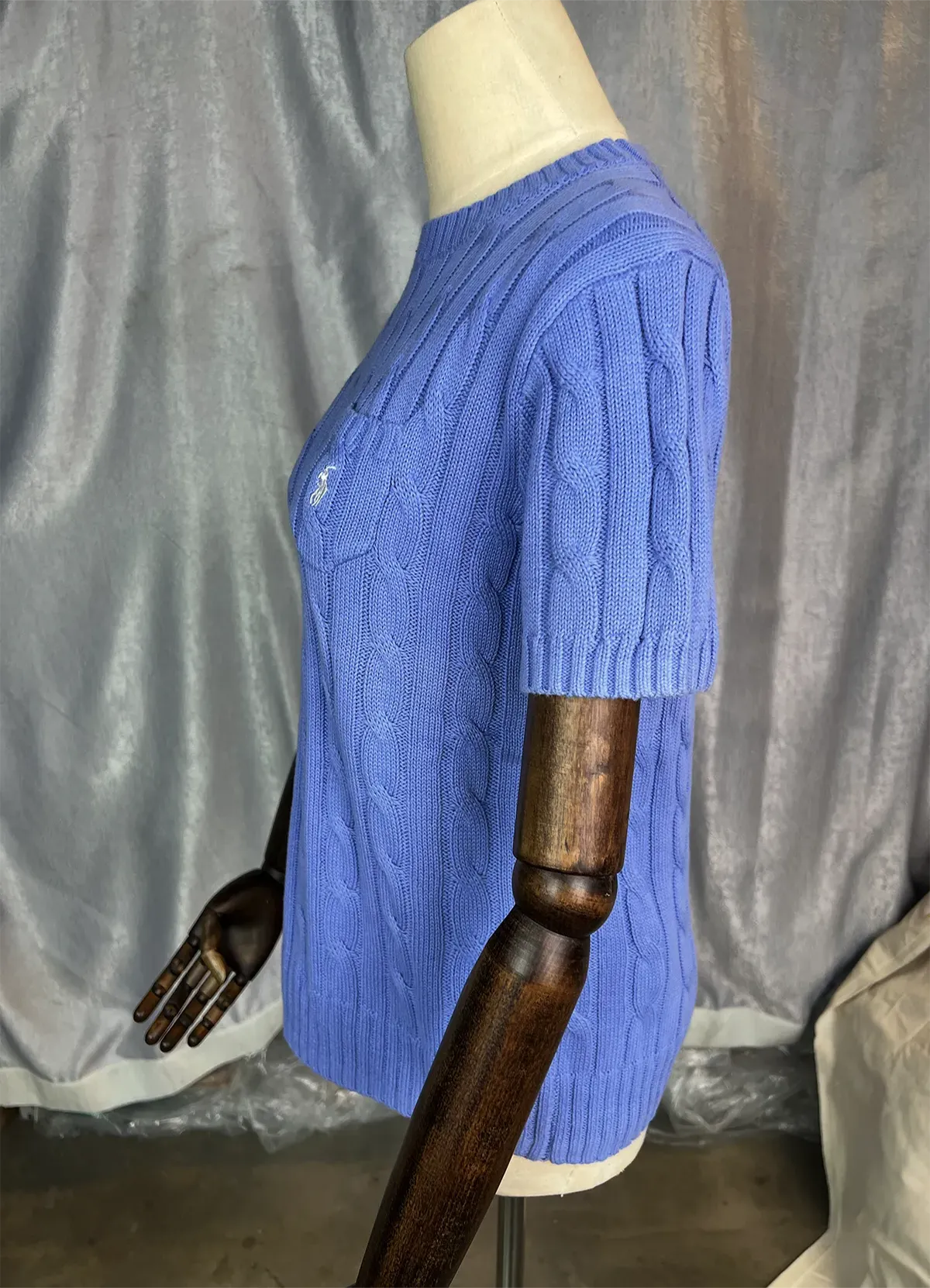 POLO RALPH LAUREN Blue cotton sweater with short sleeve - Image 8