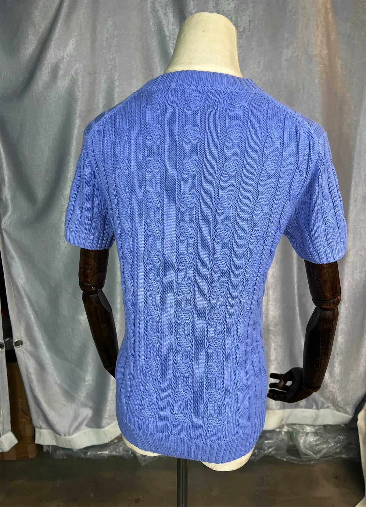 POLO RALPH LAUREN Blue cotton sweater with short sleeve - Image 9