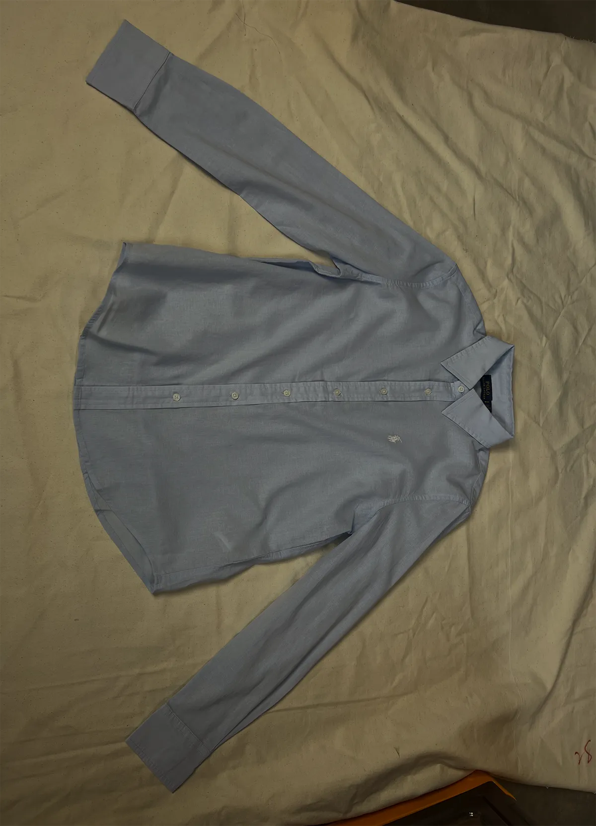 Ralph Lauren Light Blue Classic Fit Linen Shirt - Image 5
