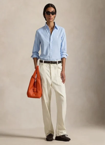 Ralph Lauren Light Blue Classic Fit Linen Shirt