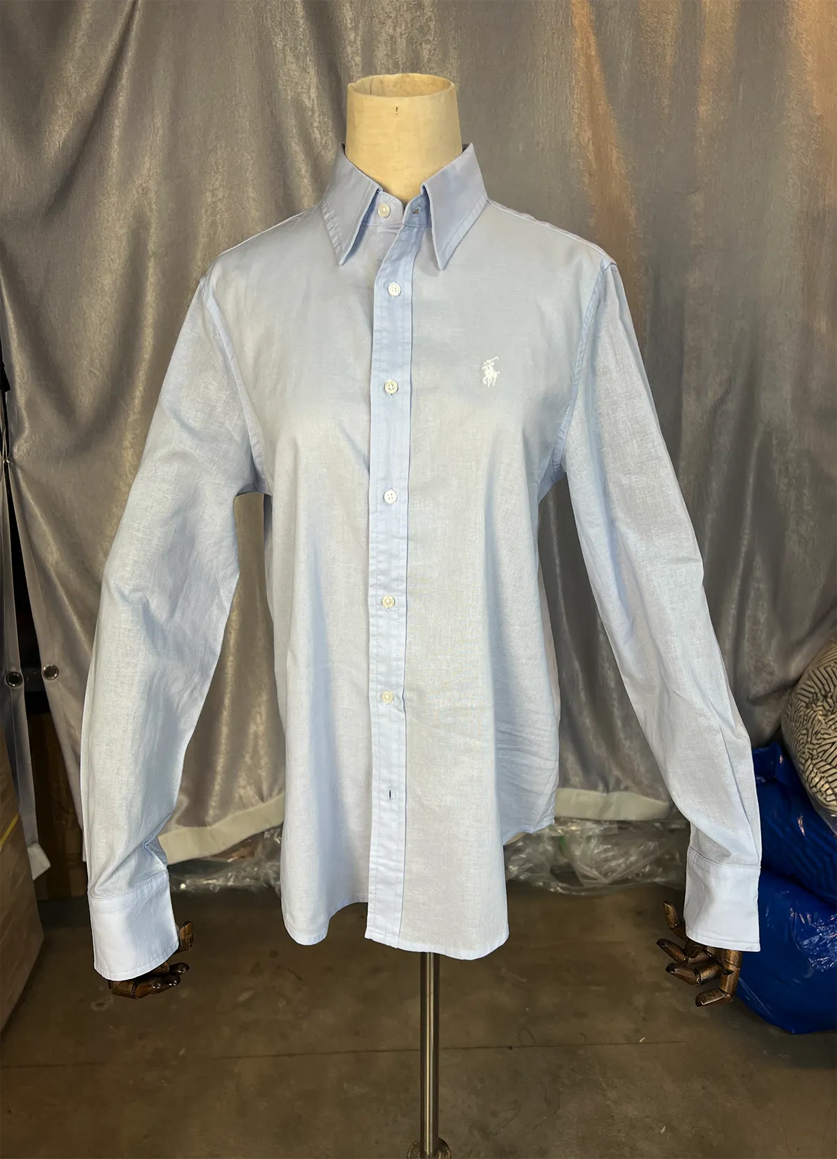 Ralph Lauren Light Blue Classic Fit Linen Shirt - Image 7