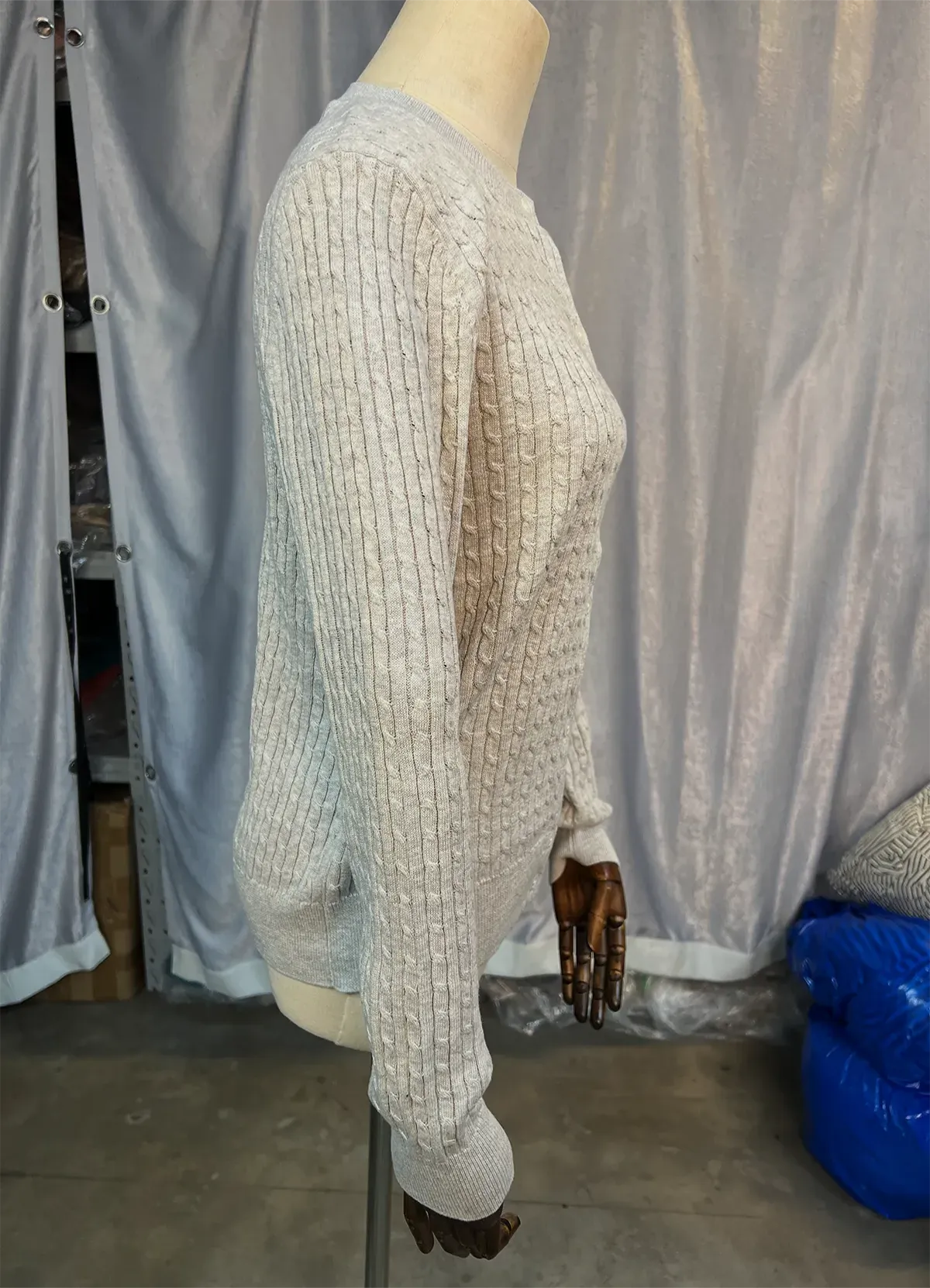 Polo Ralph Lauren Gray Cable-Knit Cotton Crewneck Cardigan - Image 9