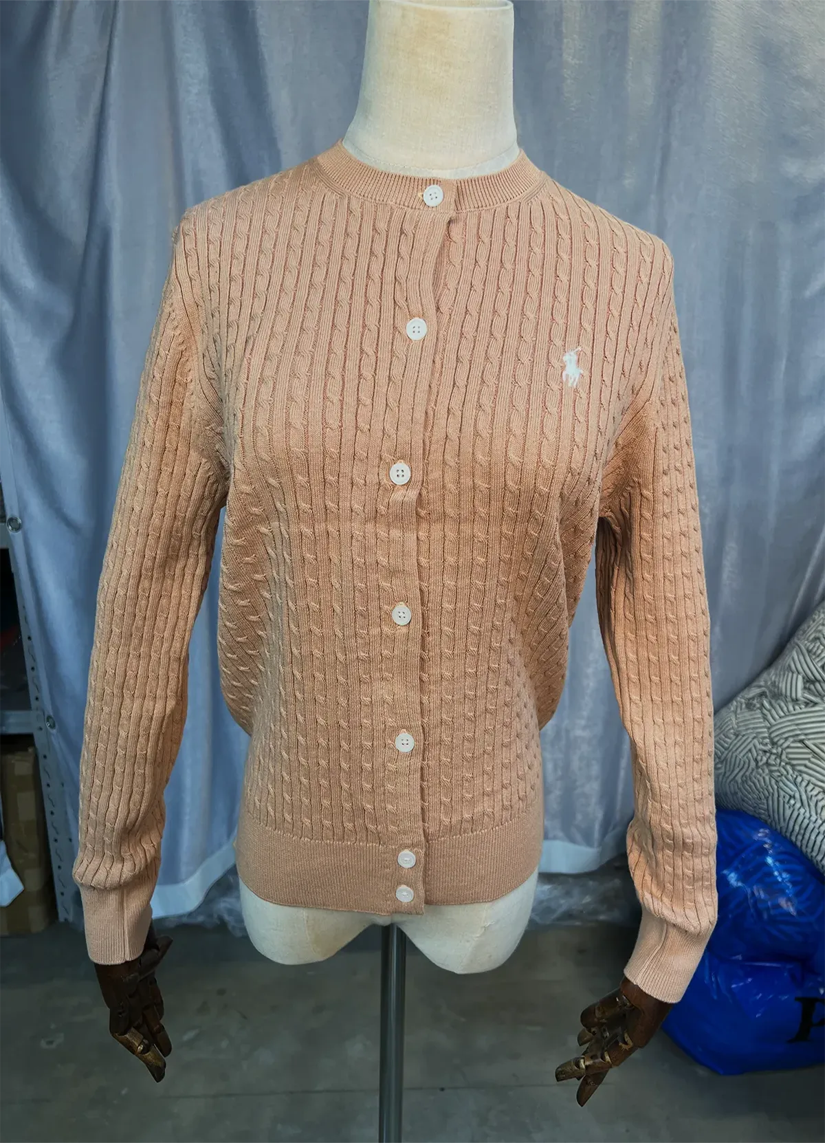 Ralph Lauren Women’s Peach Cable-Knit Button-Up Cardigan Sweater - Image 5