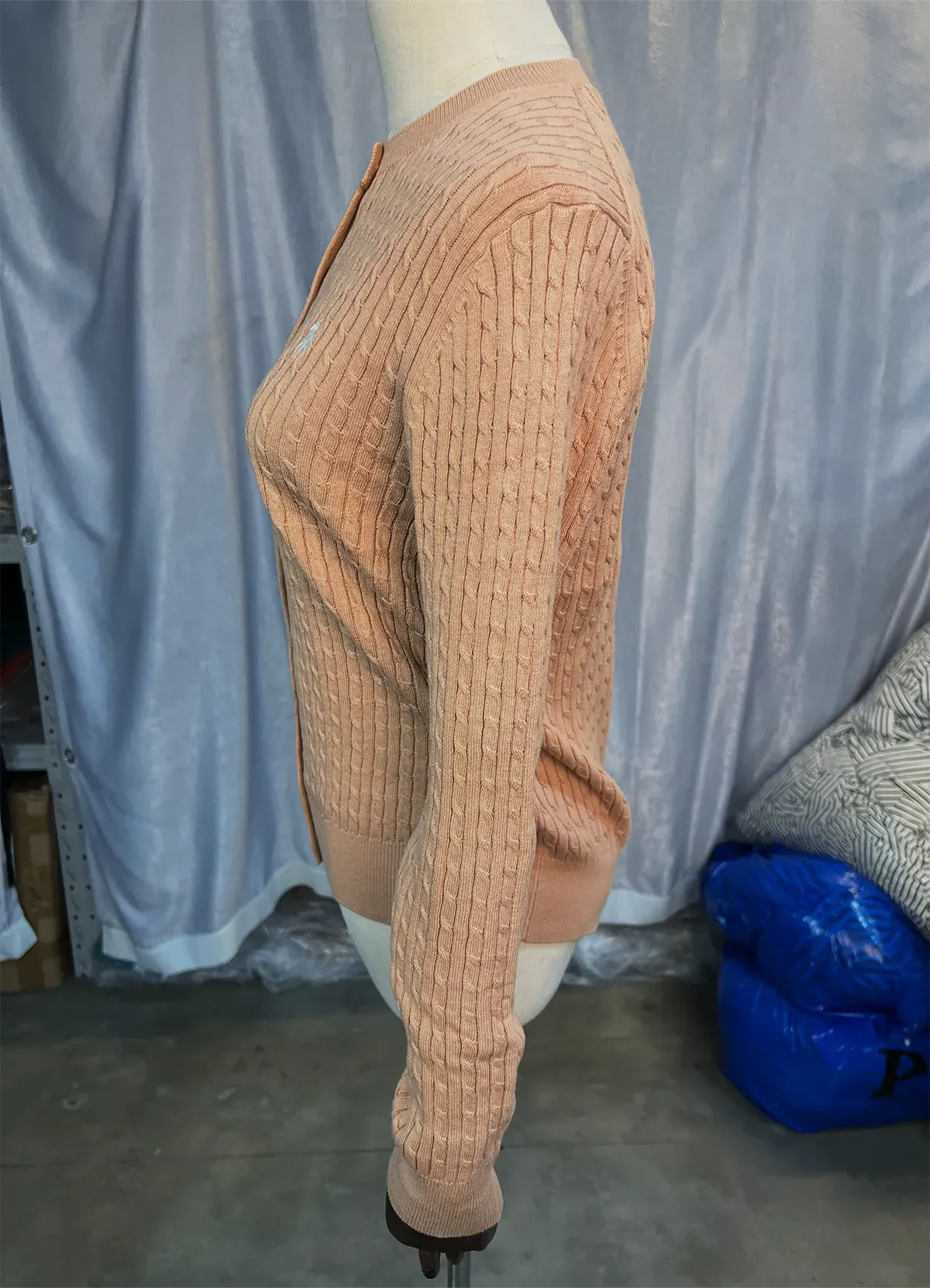 Ralph Lauren Women’s Peach Cable-Knit Button-Up Cardigan Sweater - Image 6