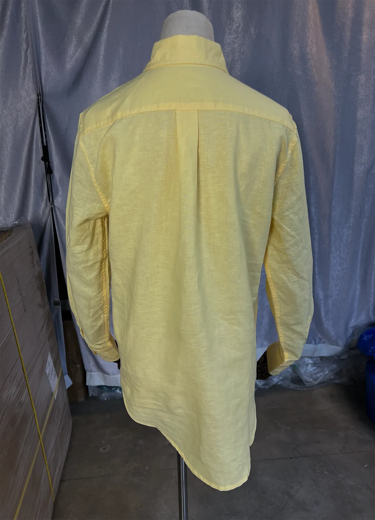 Ralph Lauren Light Yellow Classic Fit Linen Shirt - Image 9