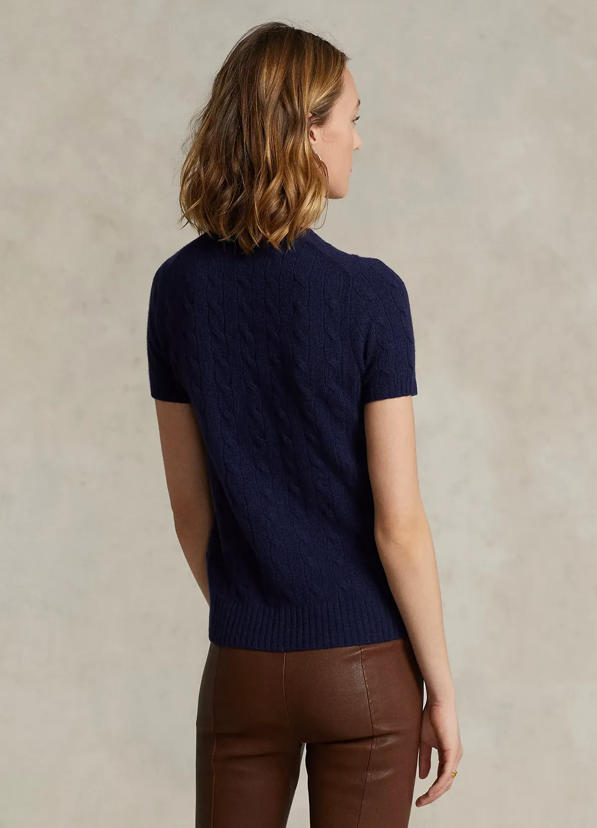 Cable Wool-Cashmere Short-Sleeve Jumper - Image 4