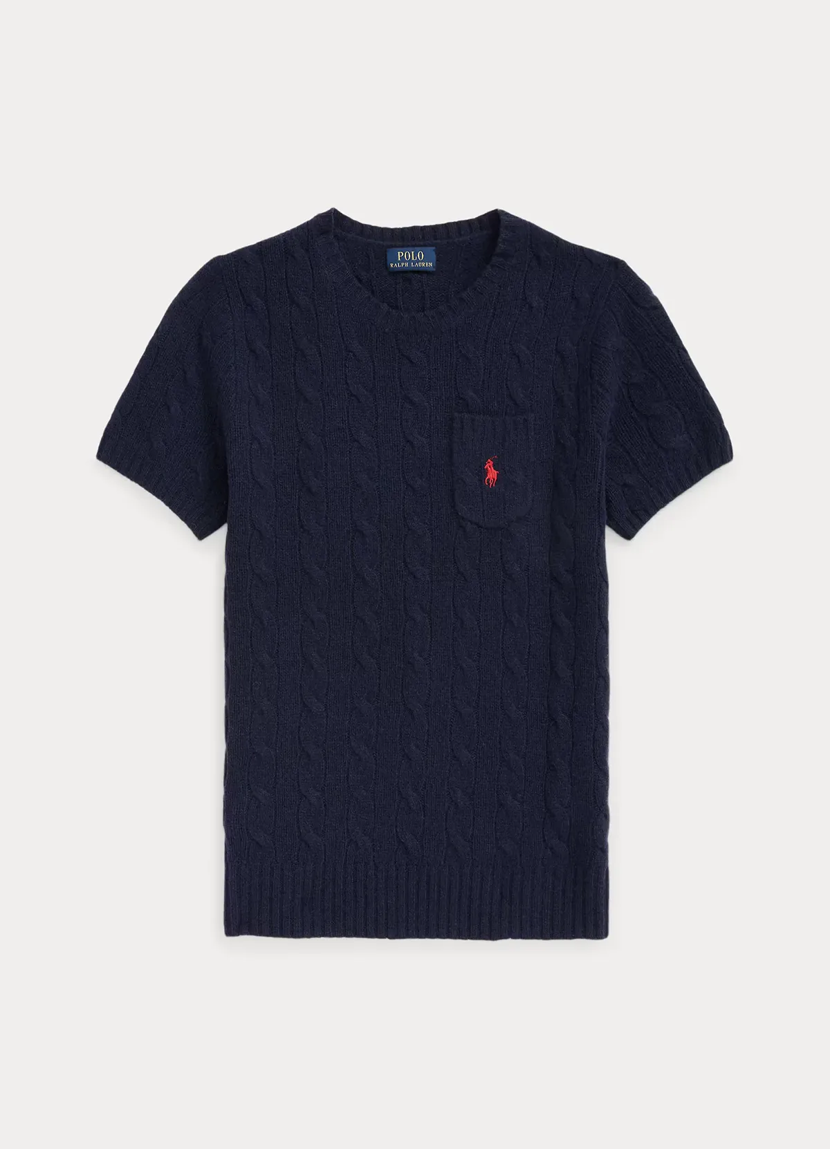 Cable Wool-Cashmere Short-Sleeve Jumper - Image 5