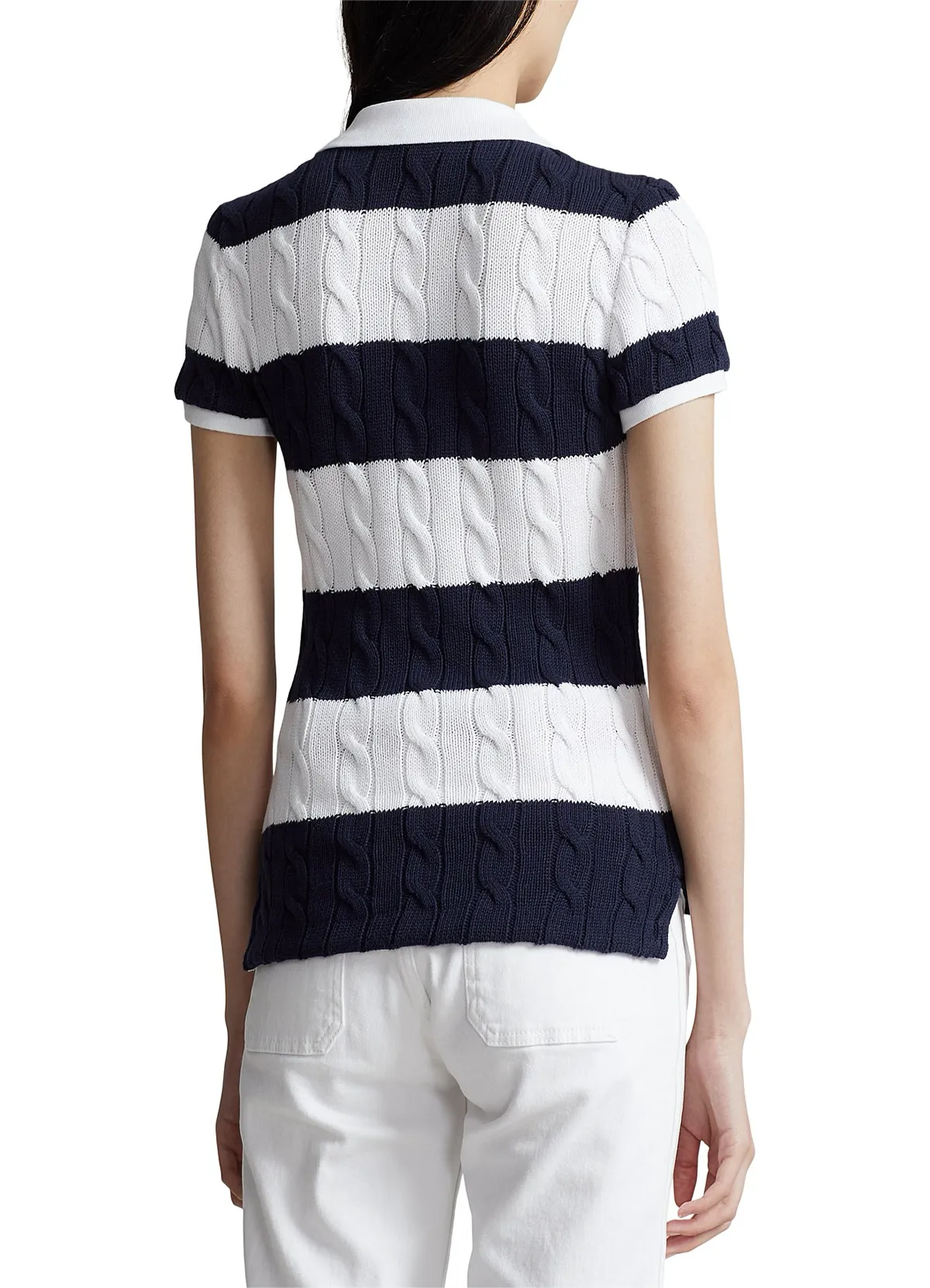 POLO RALPH LAUREN SLIM FIT CABLE-KNIT POLO SHIRT - Image 3