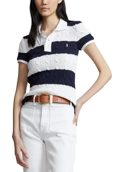 POLO RALPH LAUREN SLIM FIT CABLE-KNIT POLO SHIRT
