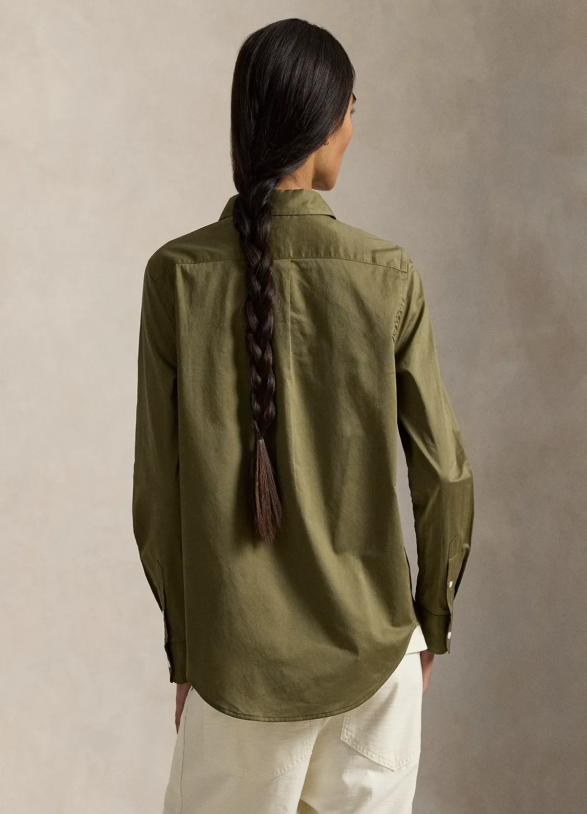 Ralph Lauren Olive Green Classic Fit Linen Shirt - Image 4