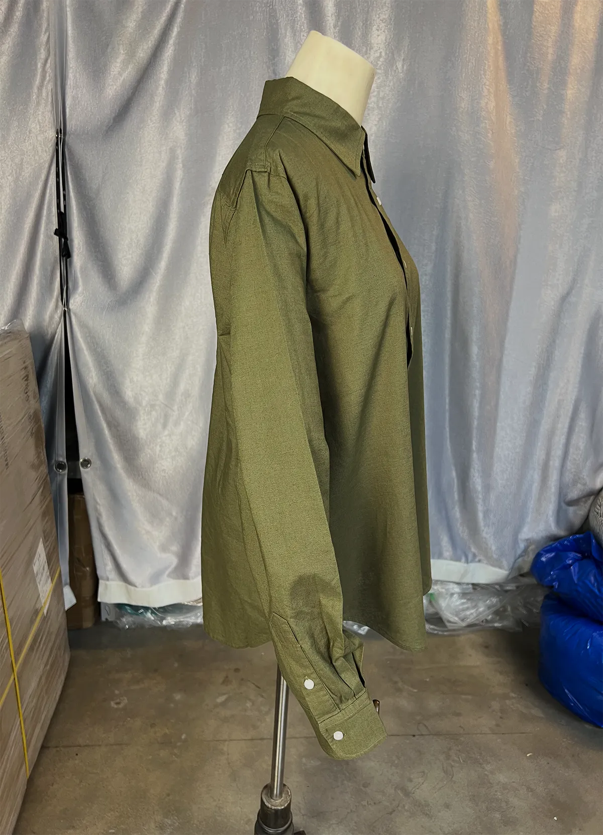 Ralph Lauren Olive Green Classic Fit Linen Shirt - Image 11