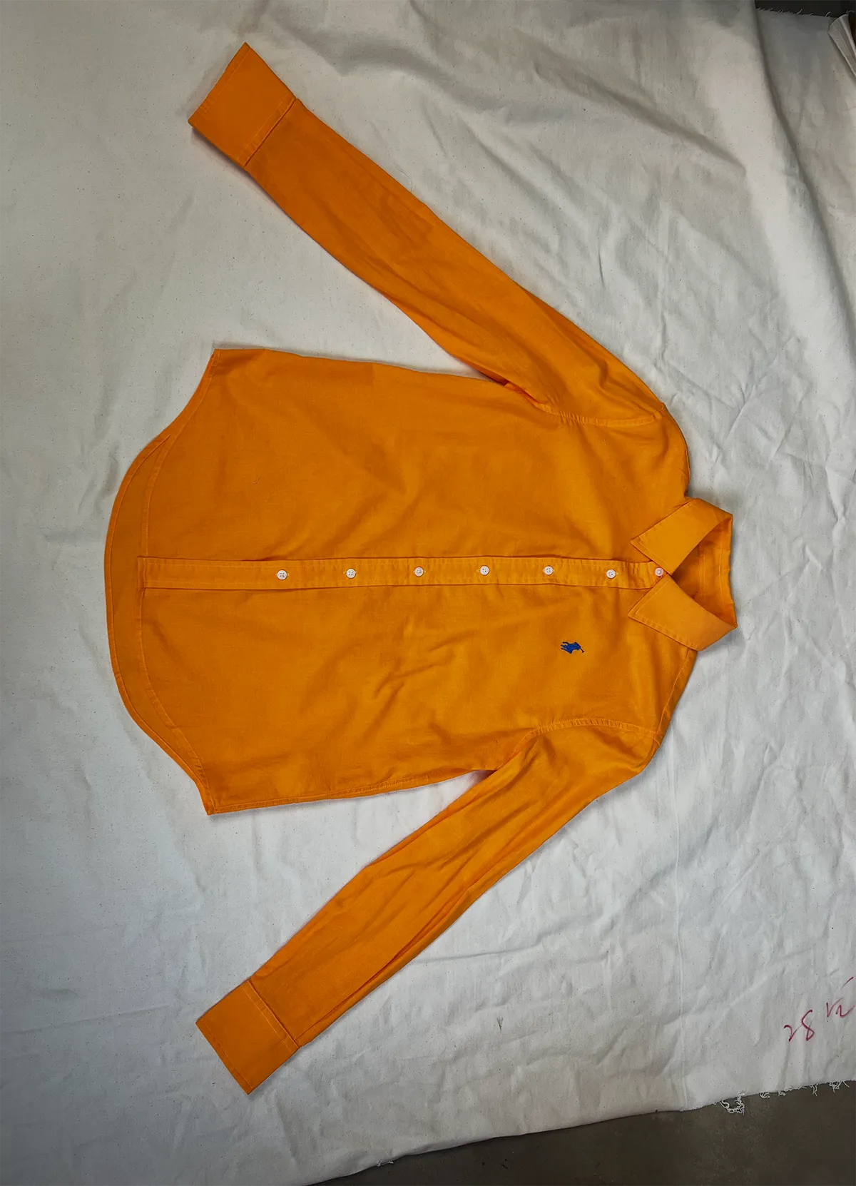 Ralph Lauren Orange Classic Fit Linen Shirt - Image 5