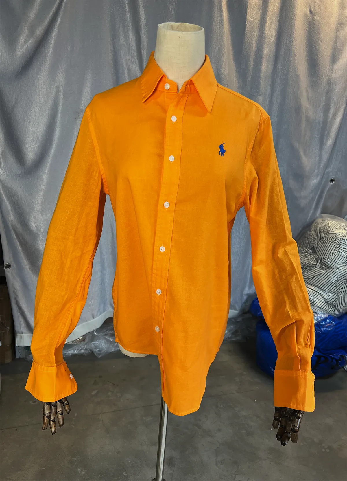 Ralph Lauren Orange Classic Fit Linen Shirt - Image 7
