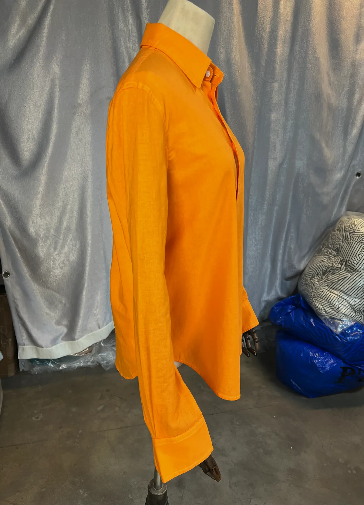 Ralph Lauren Orange Classic Fit Linen Shirt - Image 10