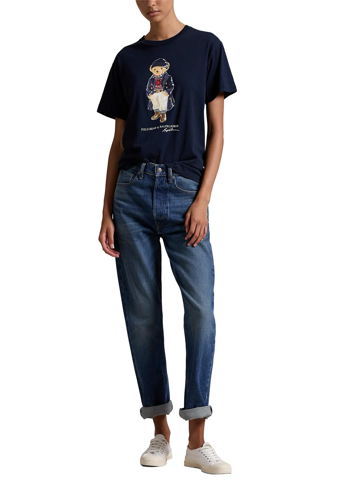 Ralph Lauren Women’s Polo Bear Print Cotton Crewneck T-Shirt - Navy