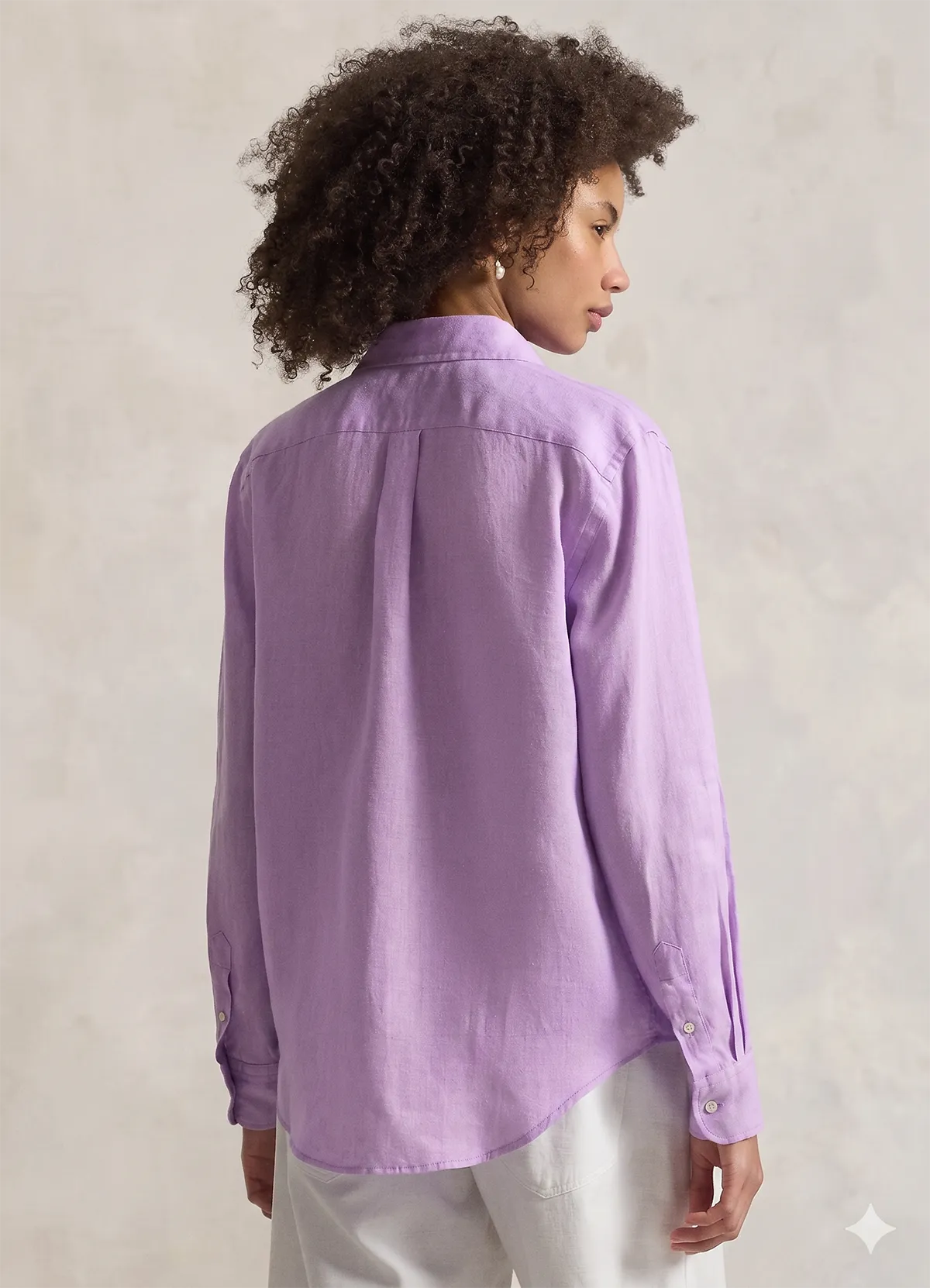 Ralph Lauren Purple Classic Fit Linen Shirt - Image 4