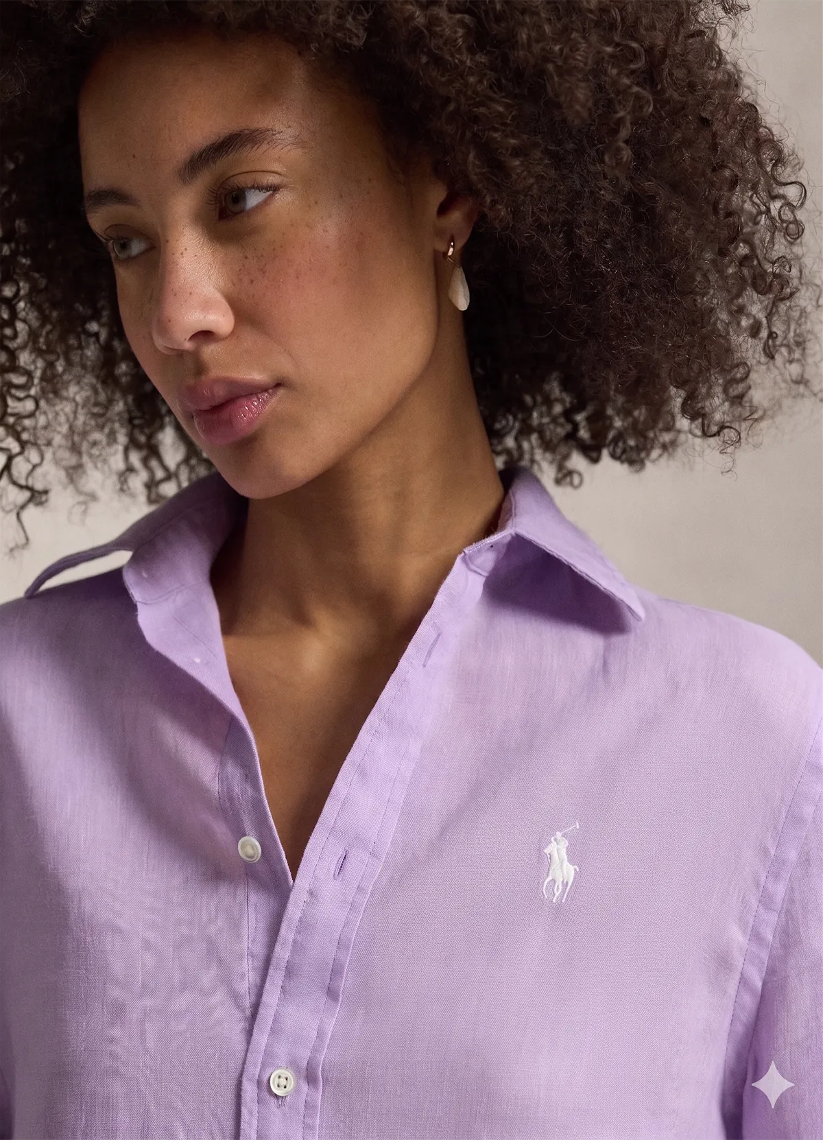 Ralph Lauren Purple Classic Fit Linen Shirt - Image 3