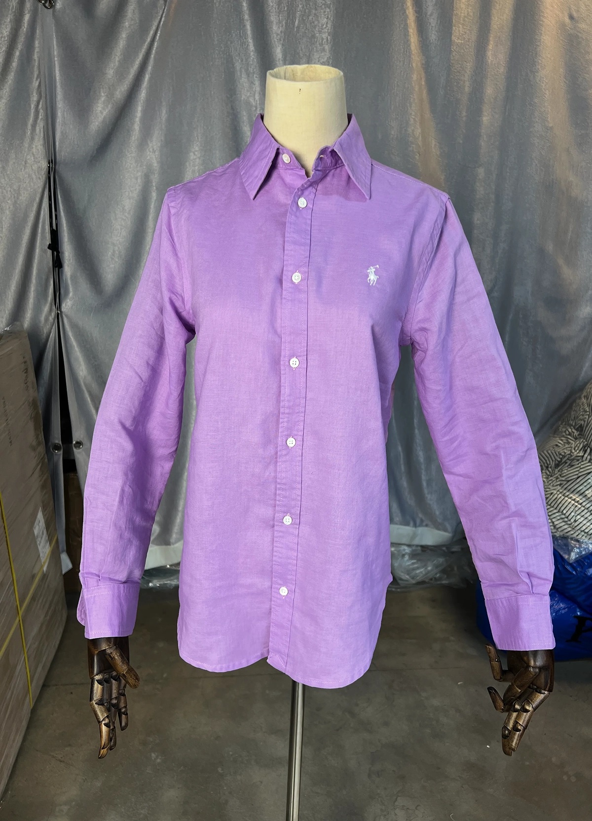 Ralph Lauren Purple Classic Fit Linen Shirt - Image 7