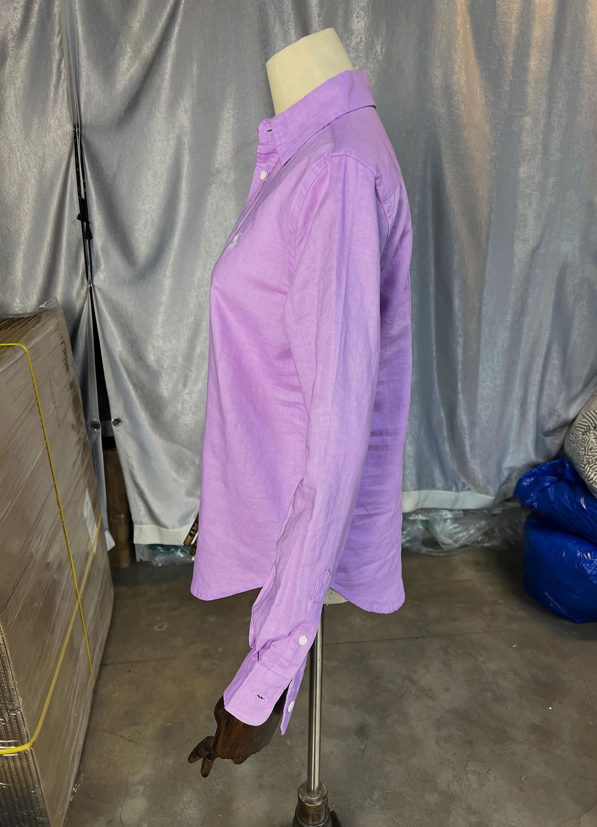 Ralph Lauren Purple Classic Fit Linen Shirt - Image 8