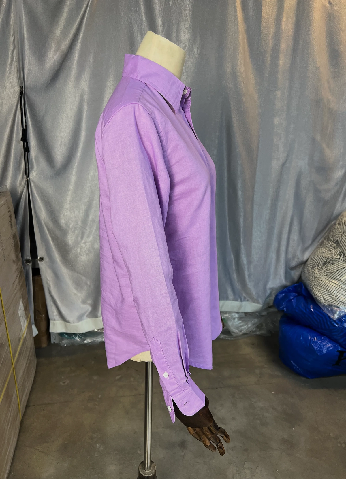 Ralph Lauren Purple Classic Fit Linen Shirt - Image 10