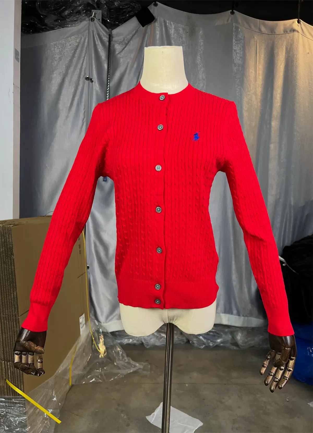 Ralph Lauren Women’s Red Cable-Knit Button-Up Cardigan Sweater - Image 5