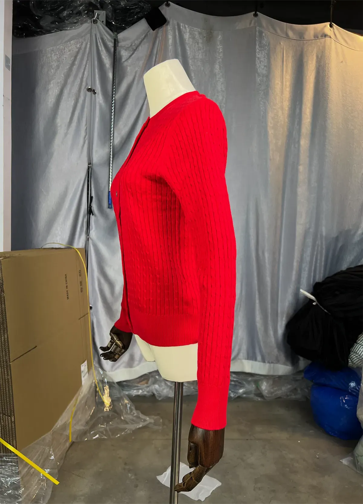 Ralph Lauren Women’s Red Cable-Knit Button-Up Cardigan Sweater - Image 6