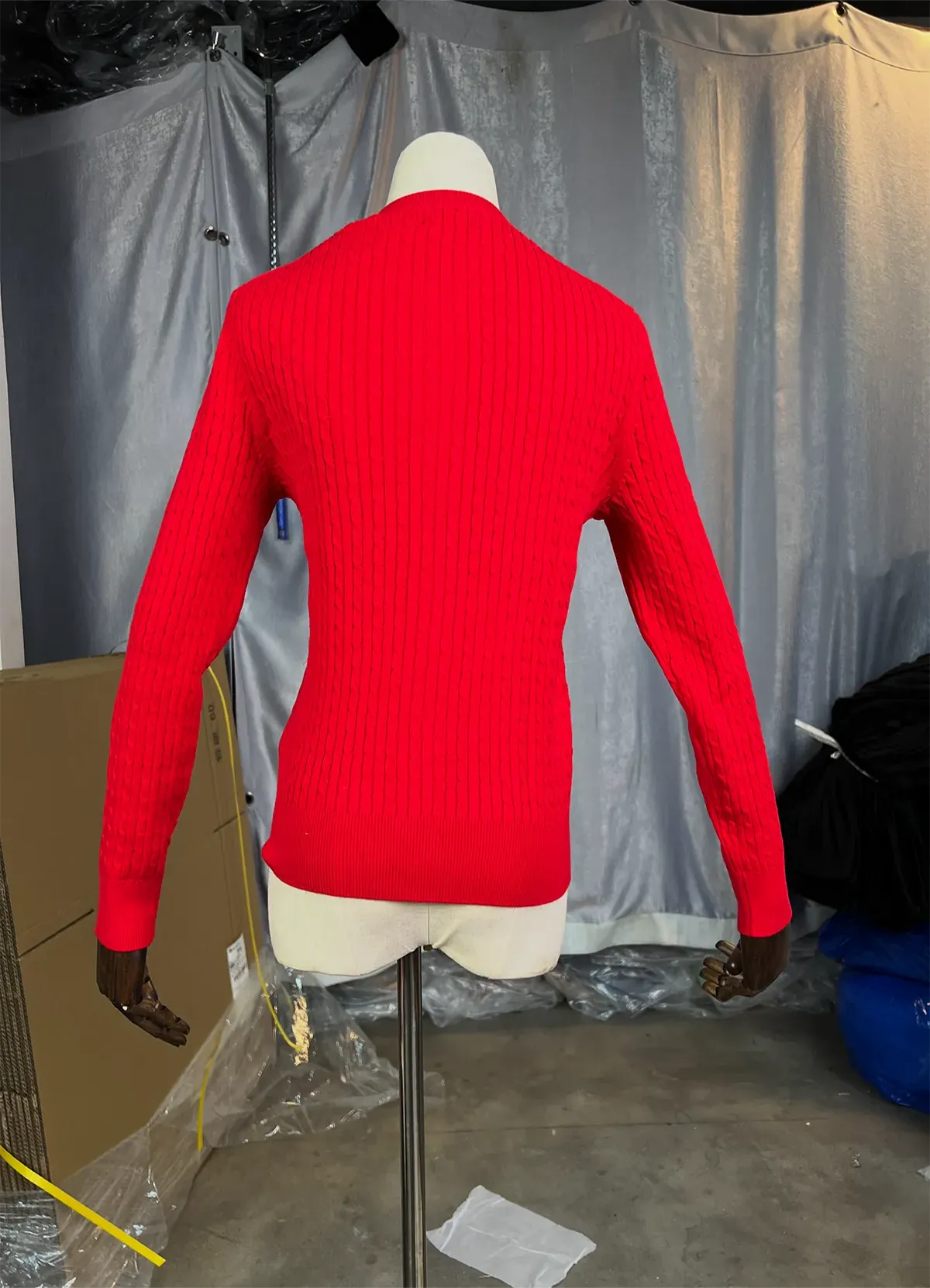 Ralph Lauren Women’s Red Cable-Knit Button-Up Cardigan Sweater - Image 7