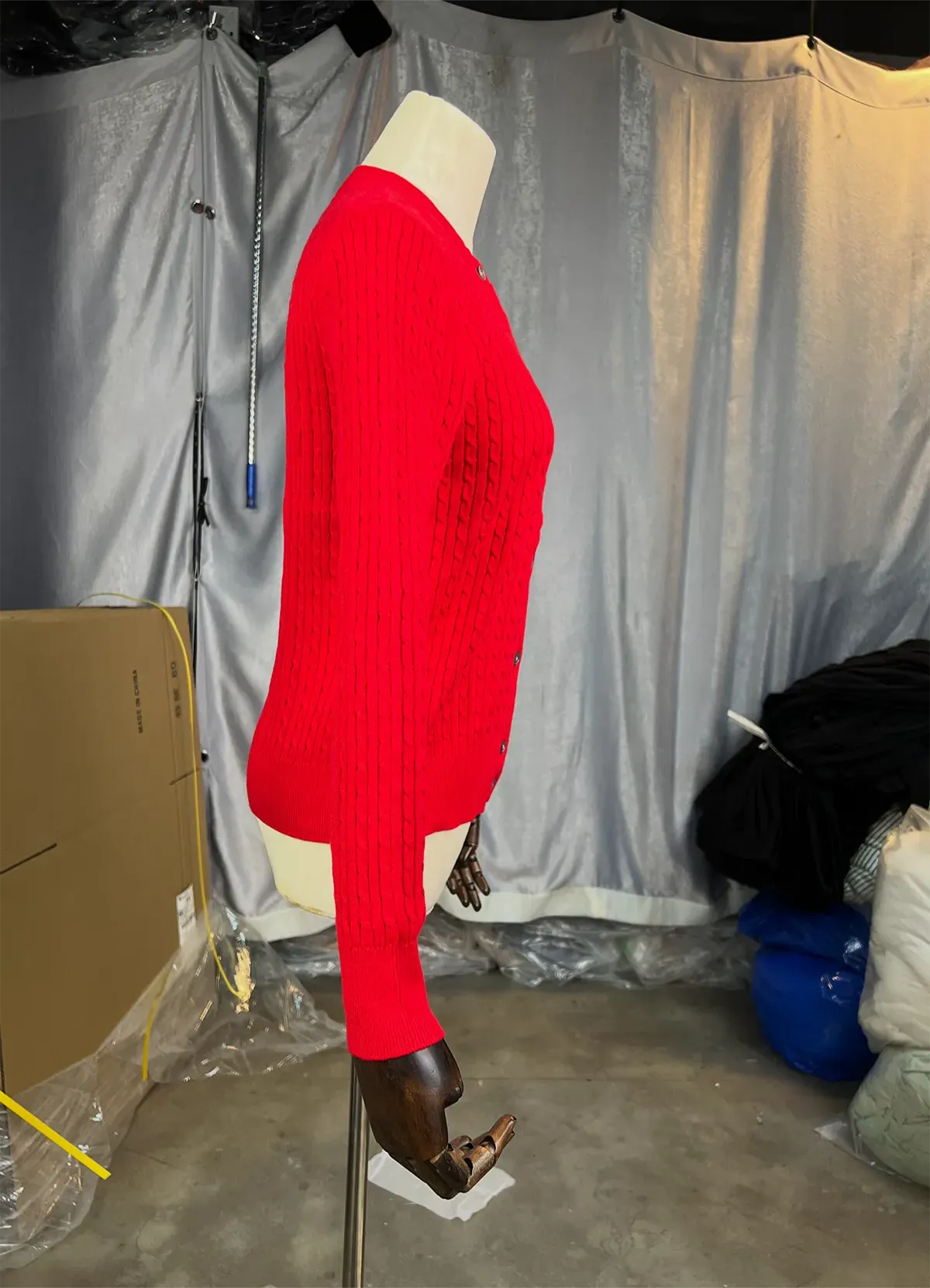 Ralph Lauren Women’s Red Cable-Knit Button-Up Cardigan Sweater - Image 8