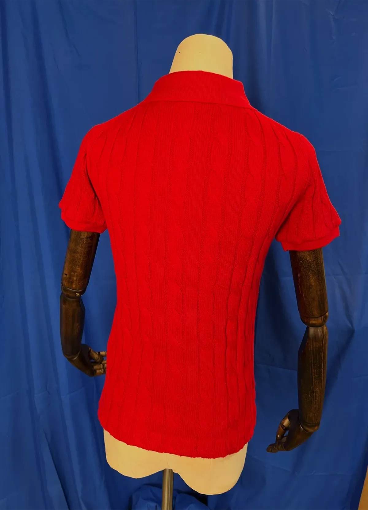 Ralph Lauren Women’s Red Cable-Knit Short-Sleeve Cotton Sweater - Image 7