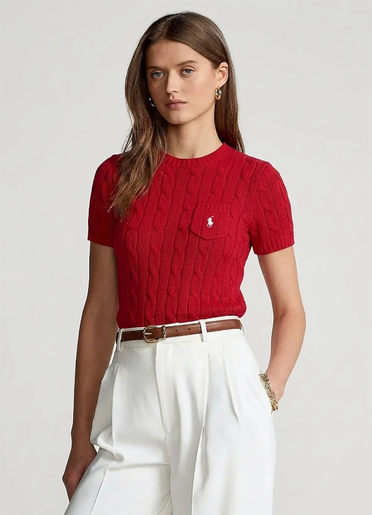 POLO RALPH LAUREN Red cotton sweater with short sleeve - Image 2